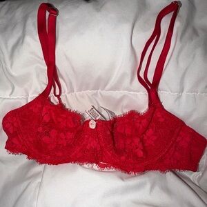 Victoria's Secret Vibrant Red Lace Bra